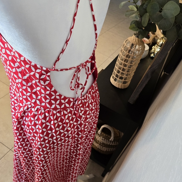 LOFT Women’s Red And White Multi Strap Pinwheel Tie Back Sundress Size 10 - Picture 5 of 8
